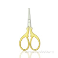 Wholesale beauty tools portable gold plated stainless steel curve profesional eyebrow scissors